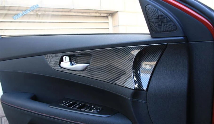 Lapetus Авто Стайлинг внутренняя дверная ручка ручки Чаша панель Крышка отделка Подходит для Kia Forte/Cerato/K3 углеродное волокно ABS