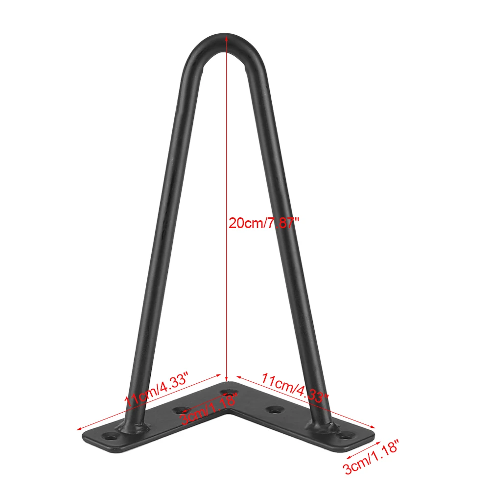 

Heavy Duty 4 PCS 8 Inch Dining Table Desk Hairpin Legs Support Brackets DIY Tool Home Furniture Accessory Black