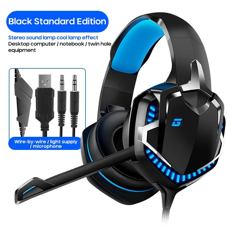 Wired Game Head Mounted Earphones Gaming Headphones Deep bass Stereo with Microphone for PS4 Laptop Headsets