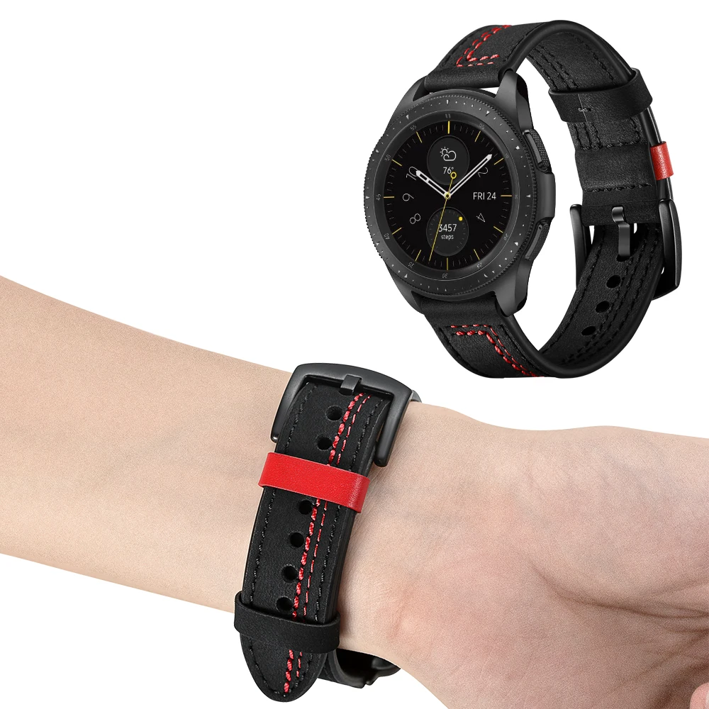 Ремешок из натуральной кожи для samsung Galaxy Watch 46 мм 42 мм