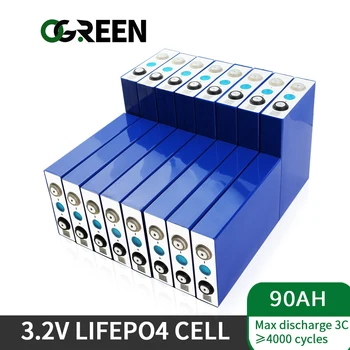 شراءOGREEN جديد 8 قطعة 3.2 فولت 90AH Lifepo4 بطارية شحن 12V180AH 24V90AH دورة عميقة للكهرباء مجموعة بطارية دراجة نظام الطاقة الشمسية