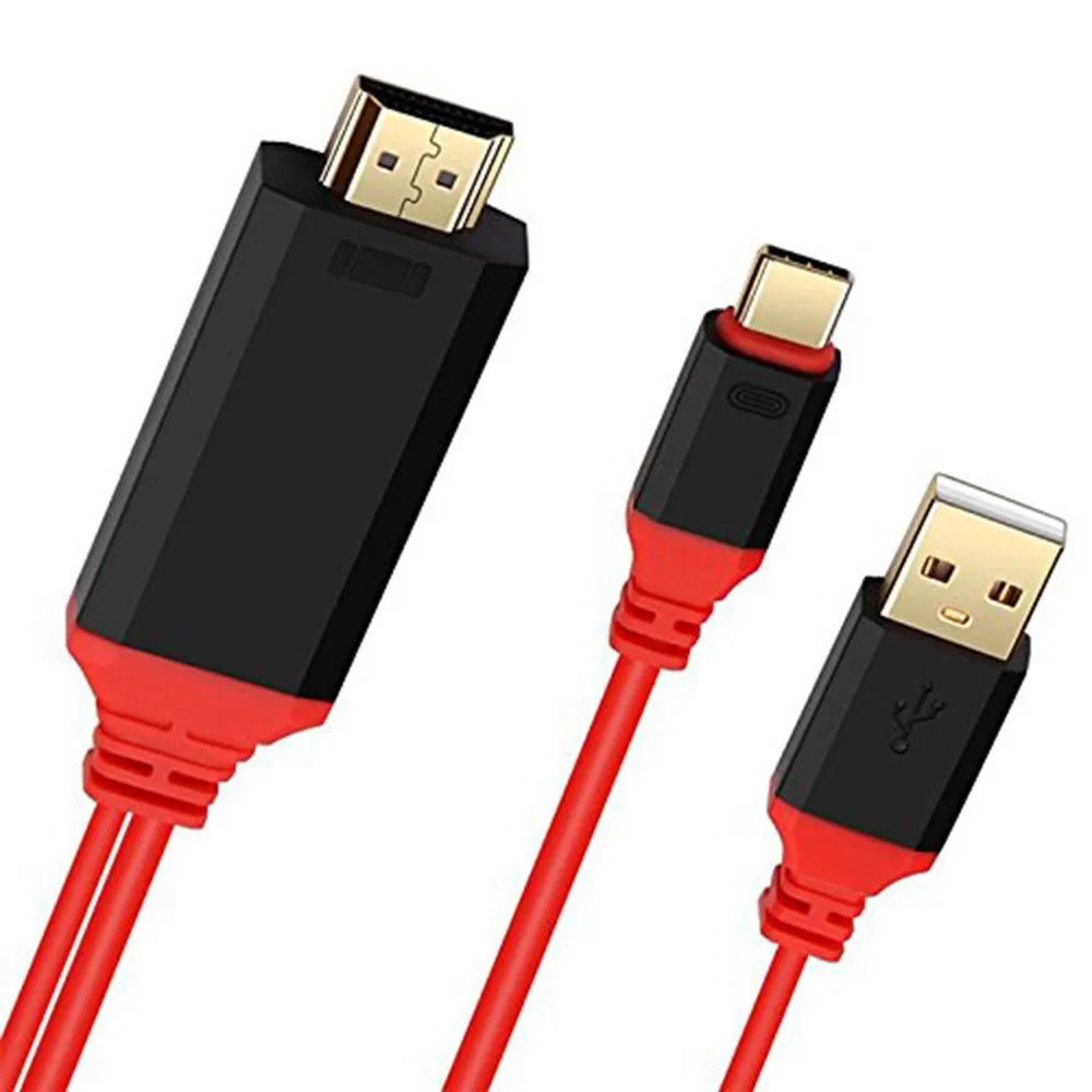 USB 3,1 type C к HDMI HDTV 4K видео Кабель-адаптер 2 м type C с зарядным кабелем для MacBook samsung Galaxy S8 huawei P10 HDMI