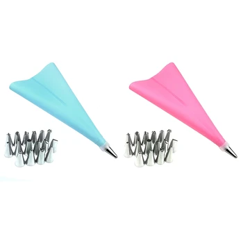 

18Pcs/Set Silicone Pastry Bag Nozzles Tips Diy Icing Piping Cream Reusable Pastry Bags +16 Nozzle Set Cake Decorating Tools