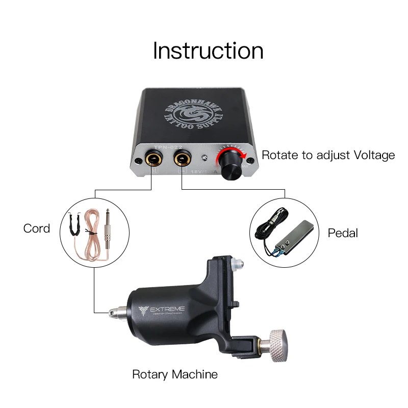 Экстремальный Набор татуировок, роторная машина, комплекты татуировок, мини-источники питания, тату инструменты для художников