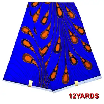 

not cotton 12 yards 100% polyester fabric african fabric 2020 wholesale wax fabric african wax print fabric for dress