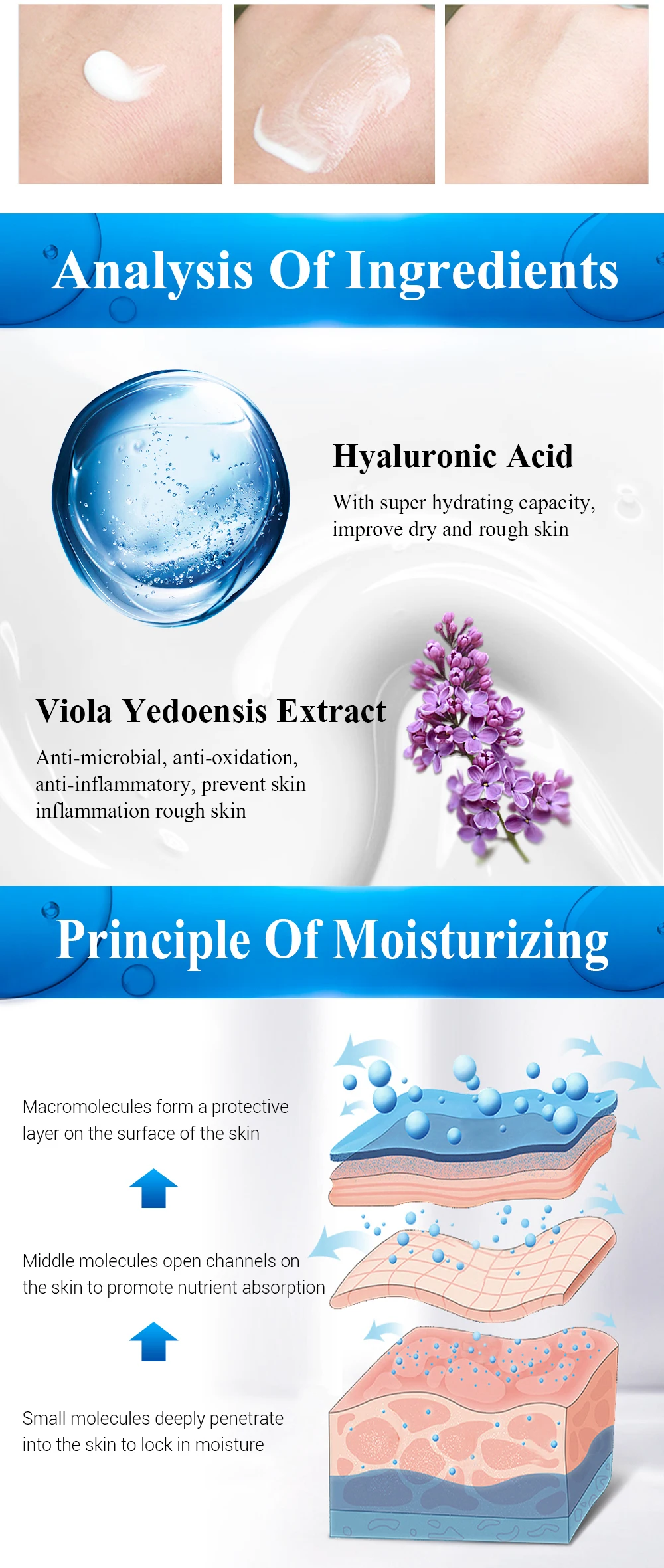 BREYLEE Hyaluronic Acid A 24-hour Daily Face Moisturizer Revolution Face Cream Skin Care The Ordinary Day And Night Cream       3