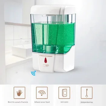 

700ml Wall-Mount Automatic IR Sensor Touch Free Soap Dispenser Lotion Pump For Kitchen Bathroom Liquid Soap Dispenser