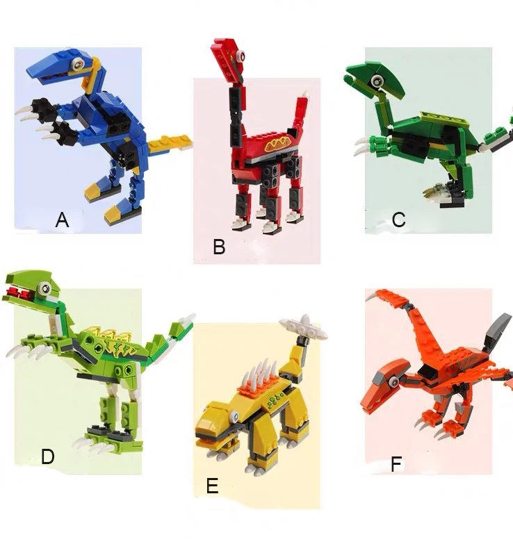 539pcs 6 Style New Assemble Building Blocks Dinosaur World Tyrannosaurus Pterosaur Models Toys for Children Bricks Birthday Gift