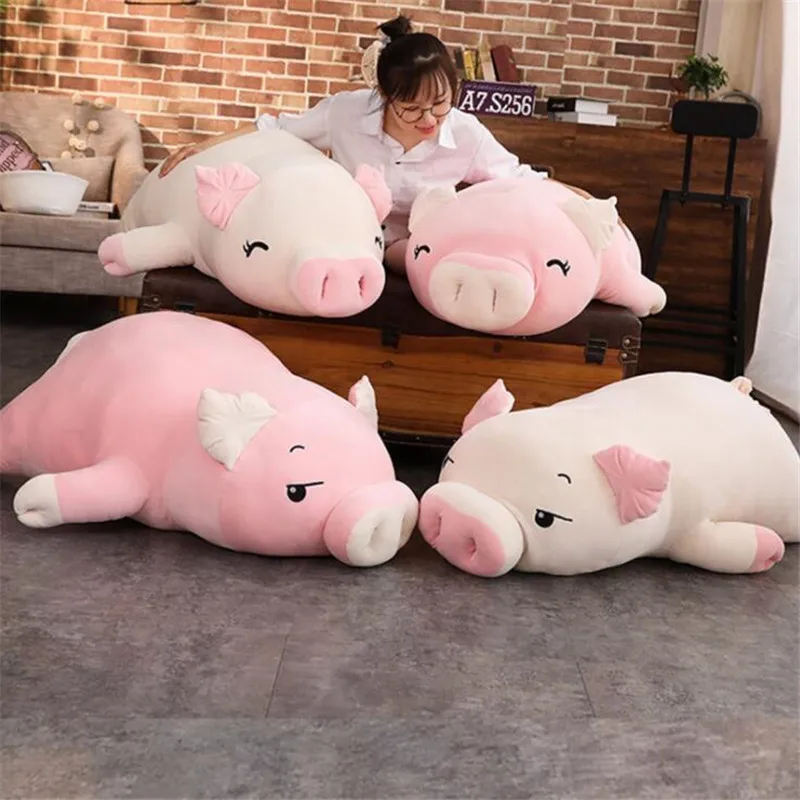 38 ~ 110cm tumbado de peluche juguete de cerdo animales Kawaii peluche suave mano manta suave de peluche niños reconfortante regalo
