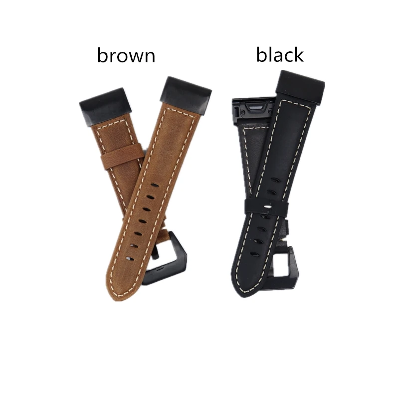 Tanie 22mm 26mm Quick Release Easy Fit Watch Band dla Garmin Fenix 6X 5X 5 6 fenix 3 tkany pasek ze skóry naturalnej sport 11.20