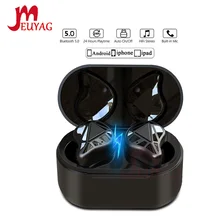 MEUYAG стерео беспроводные Bluetooth наушники, мини наушники-вкладыши с зарядной коробкой, гарнитура Handfree с микрофоном для iPhone