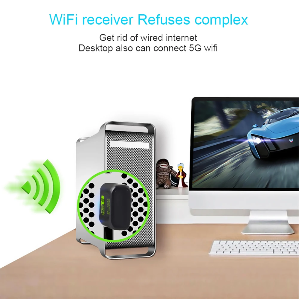2 в 1Bluetooth 4,2 и Wifi адаптер 600 Мбит/с Wi Fi адаптер 5 ГГц антенна USB Ethernet ПК Wifi ключ AC Wifi приемник Бесплатный драйвер
