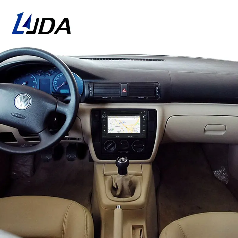 Clearance LJDA Android 9.0 Car DVD Player For VW Volkswagen GOLF POLO TRANSPORTER Passat b5 Multimedia Stereo 2 Din Car Radio DSP 4G+64G 5