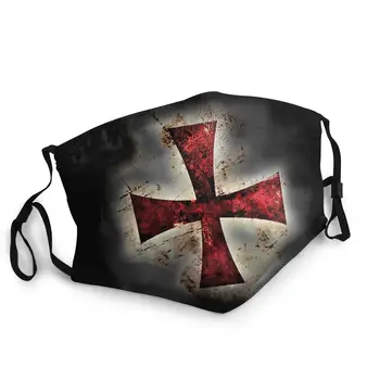 

Knights Templars Cross Medieval Adult Washable Mouth Face Mask Fabric Anti Haze Protection Cover Mouth Muffle