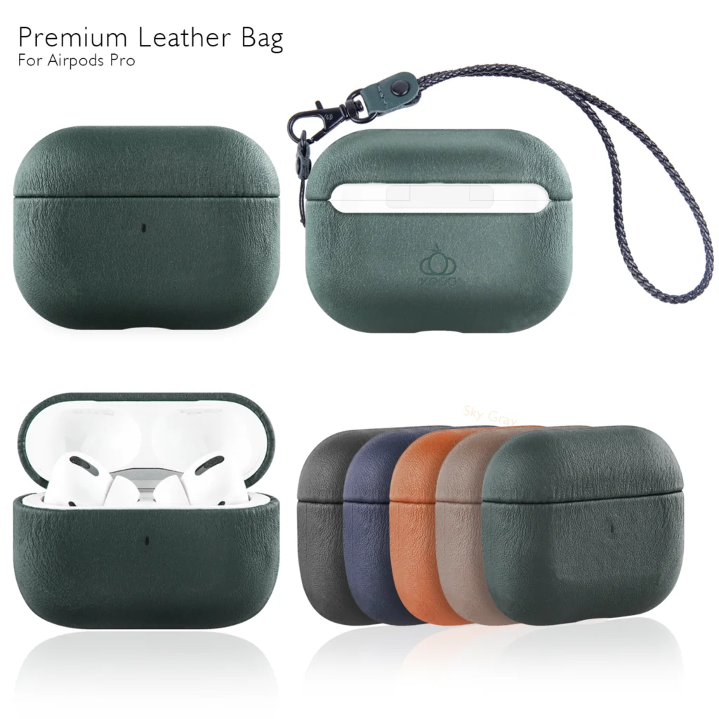 

Genuine Leather Cover for AirPods Pro Premium Leather 100% Handmade leather Cases[LED Visible]for AirPods Pro Case Accessories
