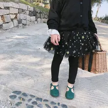 Коллекция года, детская одежда, весенние новые продукты, леггинсы со звездами для девочек Детская двухсекционная юбка Детская верхняя одежда в Корейском стиле