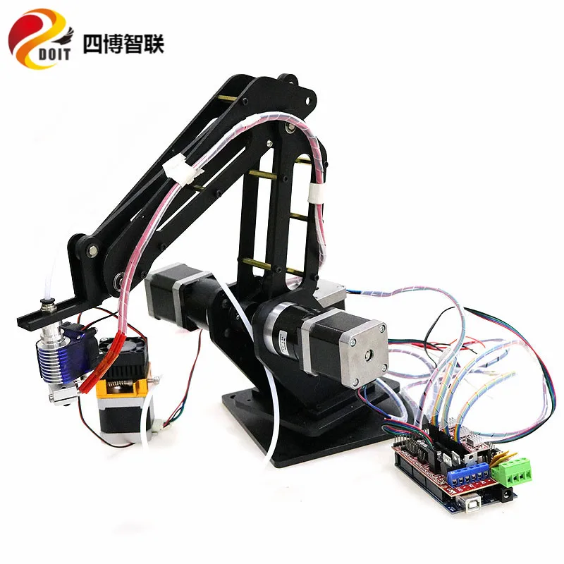 SZDOIT CNC 3-Axis Robot Arm Kit 3DOF RC Robotic Model 3D Printing Laser Engraving Assembled with Control kit Motors for Arduino