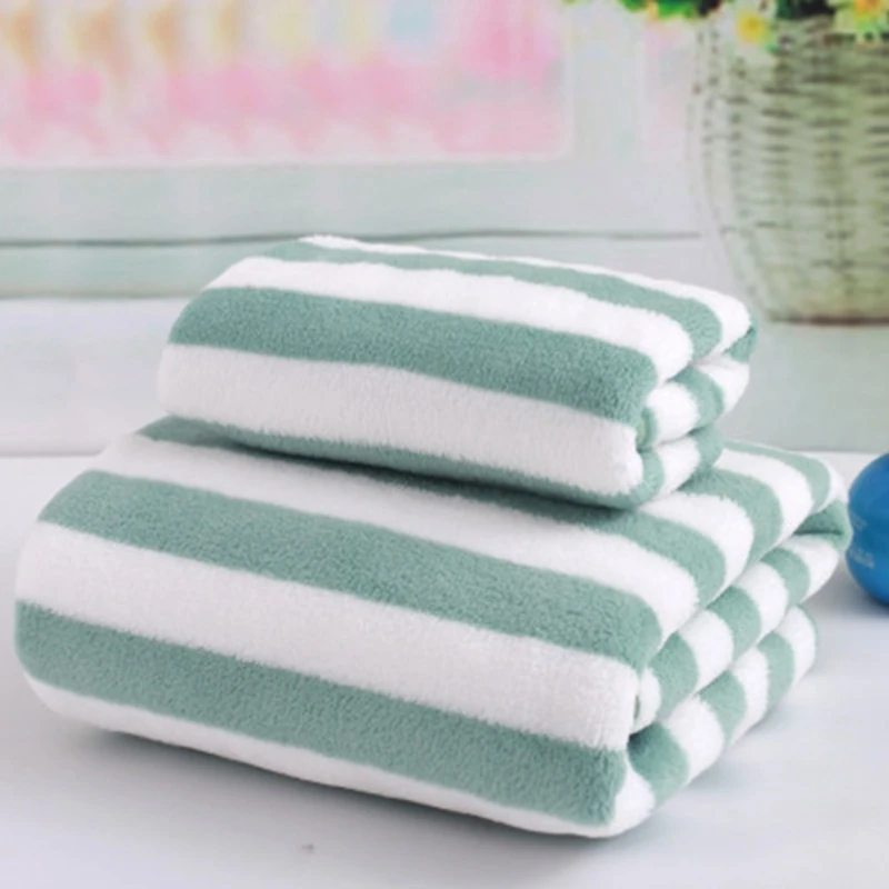 

2Pcs 70x140cm 35x75cm Bath Towel for Adults Absorbent Quick Drying Spa Body Wrap Face Hair Shower Towels Large Beach Cloth