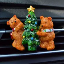Автомобильный воздушный выход Рождественская елка автомобильного воздуховыпускного отверстия автомобильного кондиционера, рождественские украшения освежитель воздуха для авто аксессуары