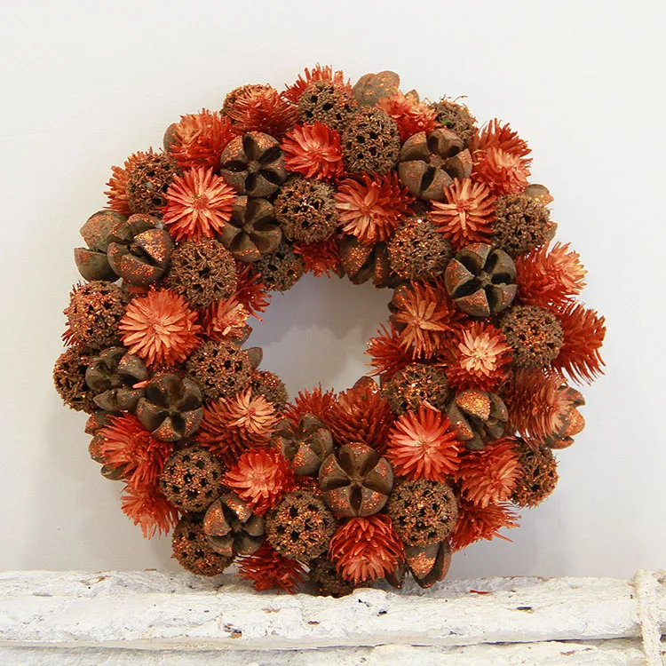 

Natural Dried Flowers Wreath for Front Door, Real Florals, Preserved Floral Wreath, Home Decoration