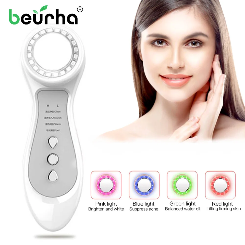 

4 Color Electroporation Mesotherapy LED Photon Light Therapy RF EMS Skin Rejuvenation Face Lifting Tighten Massage Beauty Tools
