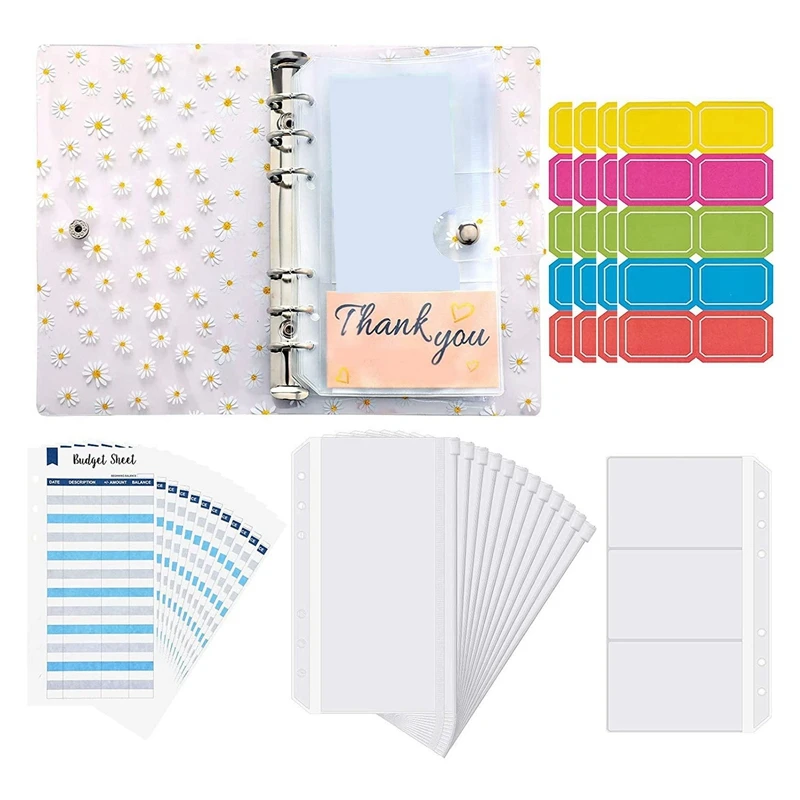 A6 Binder PVC Notebook Cover, Binder Budget Envelope System Budget