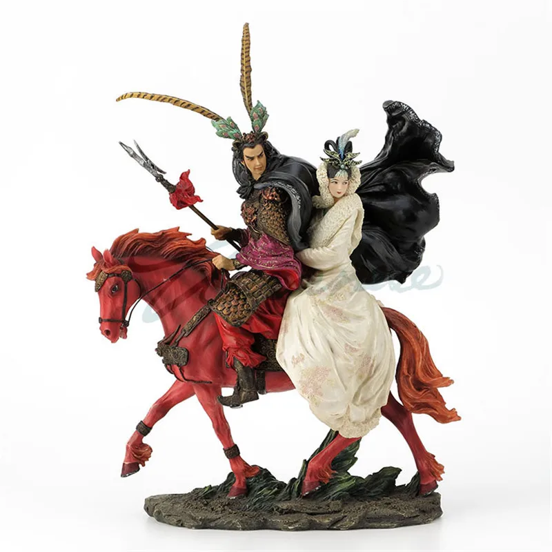 Китайская Романтика трех царств герой скульптура LV ткань Diau Charn ездовая Статуэтка «Лошадь» полимерное украшение для дома R2321