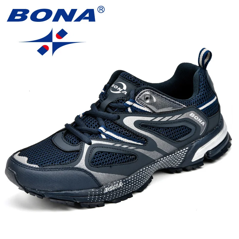 BONA/Новое поступление; классические стильные мужские кроссовки из яловичного спилка с сеткой; Мужская Спортивная обувь на шнуровке для бега на открытом воздухе; Zapatos de hombre