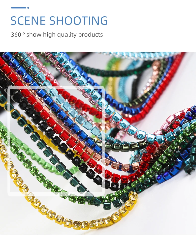 XiChuan 1 Yard 10 Colors Claw Rhinestone SS6 SS8 Crystal Tassel Diy Clothes Earring Accessories Beads Diamond Rhinestone Chain