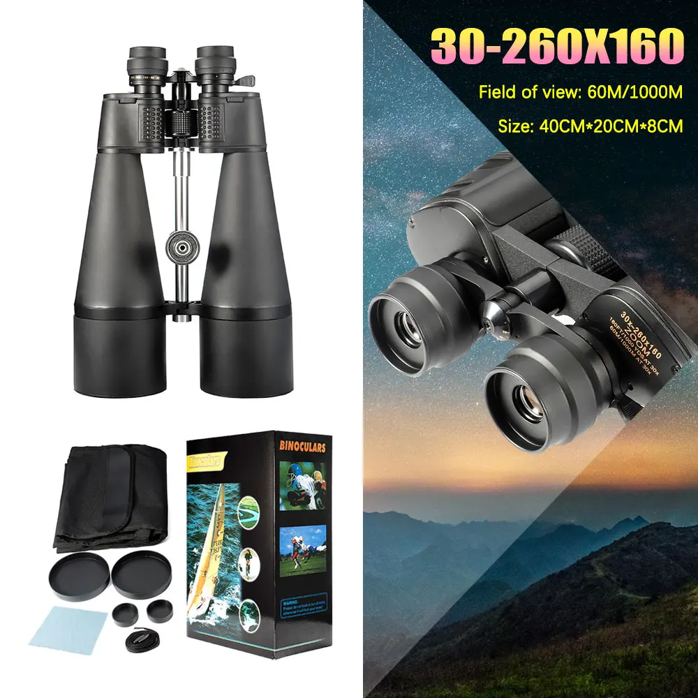 

30-260X160 Adjustable Zoom HD Night Vision Binoculars For Outdoor Travel Hunting View Bird Astronomy