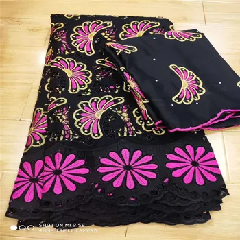 

7y Swiss lace fabric 2020 latest heavy beaded embroidery African 100% cotton fabrics Swiss voile lace popular Dubai style 3L0401