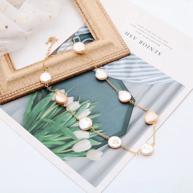 

Free Shipping Freshwater-pearls Necklace Irregular For Female Girls