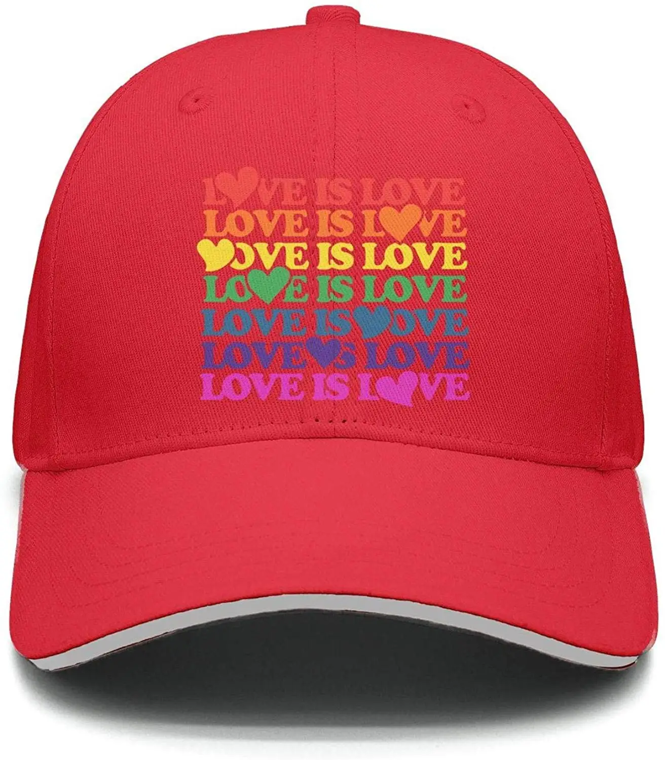 Love is Love Gay Pride Rainbow Flag мужские классические регулируемые Хлопковые бейсболки с плоским козырьком