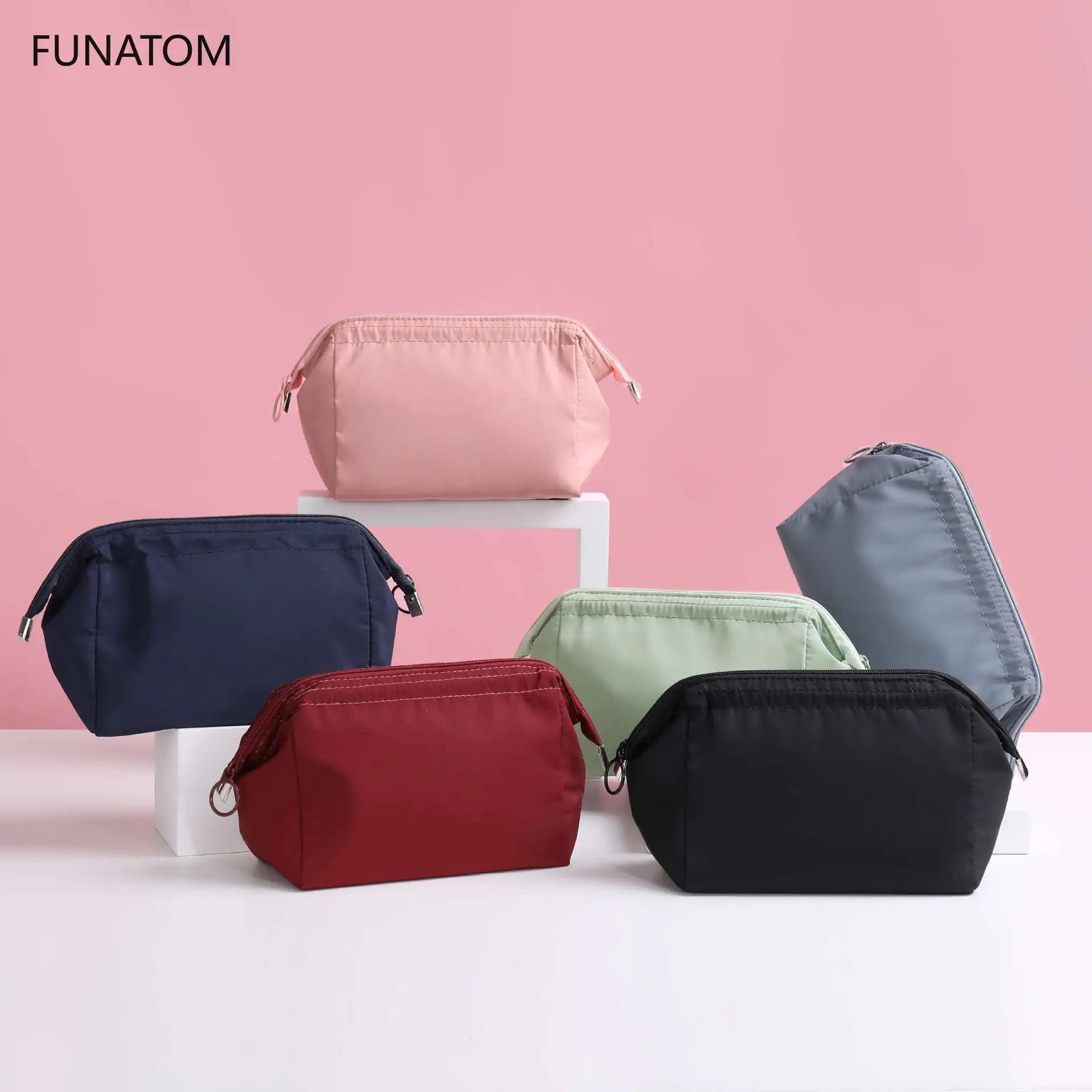 

New Women Non-woven Travel Portable Waterproof Cosmetic Bag Makeup Case Pouch Toiletry Organizer Storage Black Green Pink