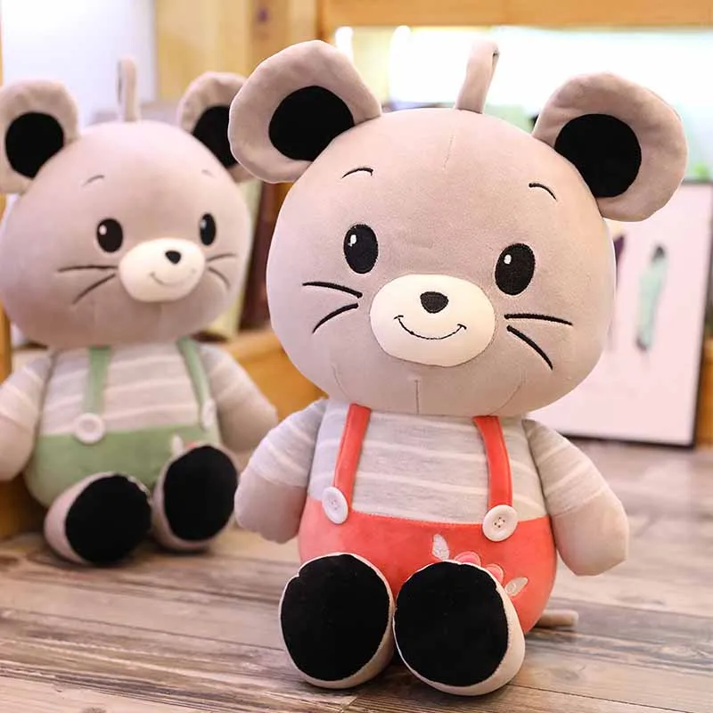 

40/60/85/120cm 3 patterns Cartoon strap mouse toys Stuffed cute mouse figurine Large mouse decoration ornament home sofa cushion