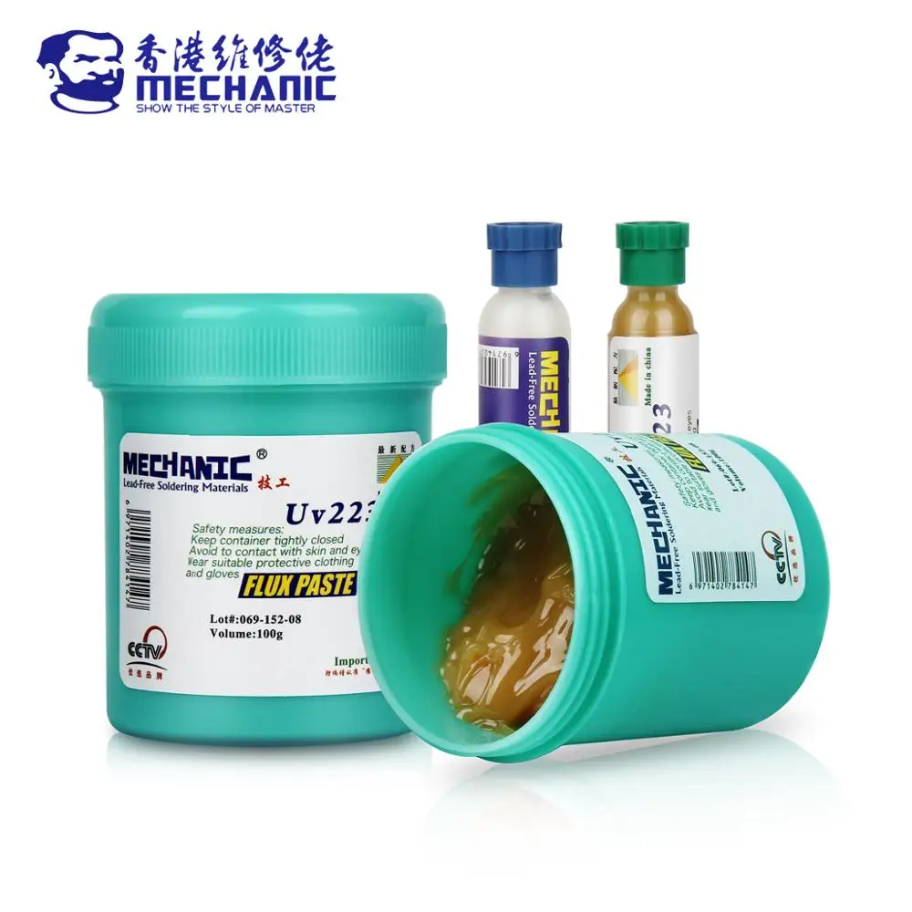 Паяльная паста MECHANIC 10 куб. См/100 г мягкая канифольная Бессвинцовая PCB BGA SMD SMT
