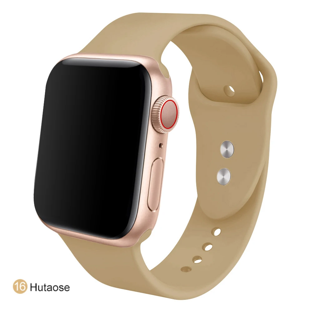 Hutaose Мягкий силиконовый сменный спортивный ремешок для 38 мм Apple Watch Series1 2 3 4 5 42 мм ремешок для наручных браслетов для iWatch Sports Edition - Цвет ремешка: Hutaose