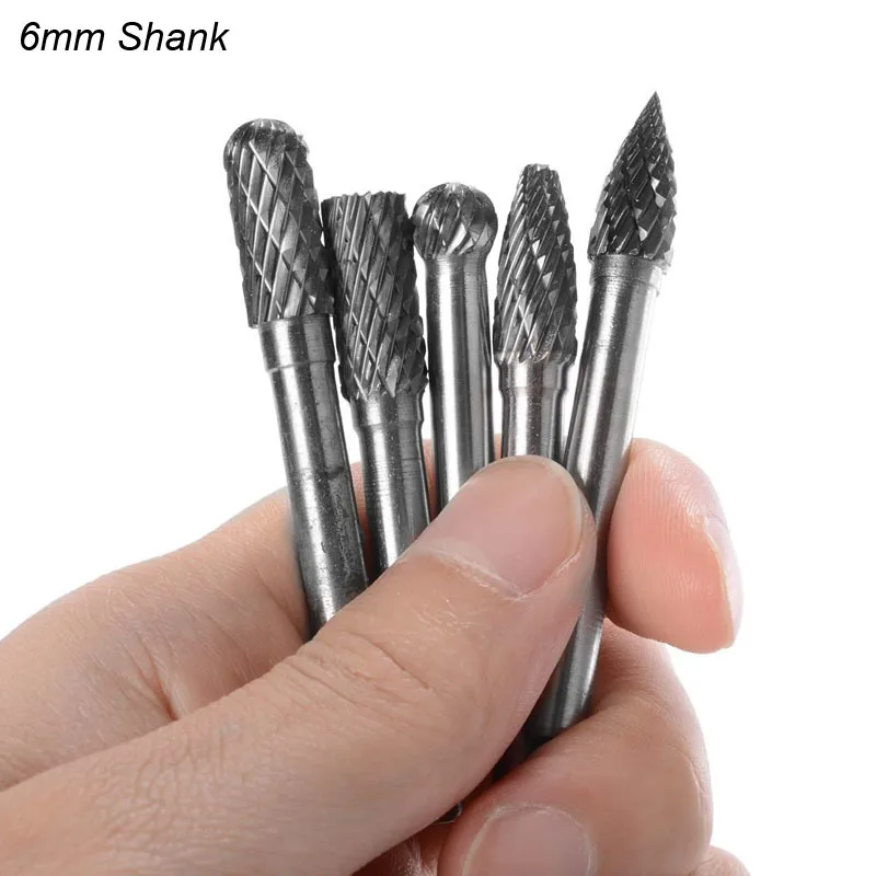 Carbide Burr Set, Die Grinder Bits, 20 Pcs 1/8" Shank Double Cut Tungsten Carbide Rotary Burrs Set Compatible Metal Carving Wood Working Engraving Polis
