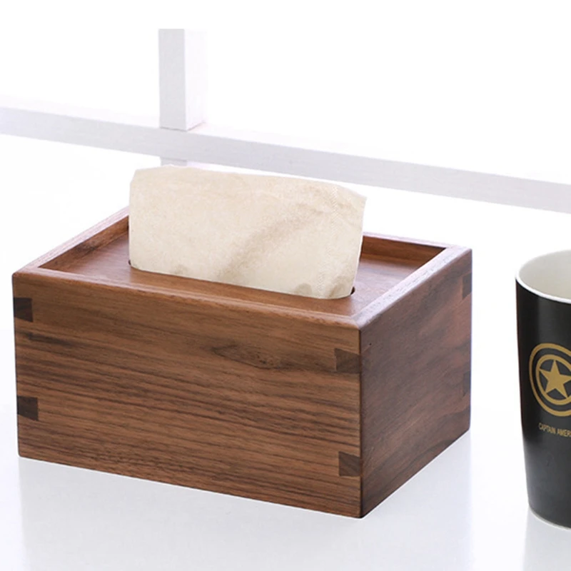 Paper Tissue Case Toilet Paper Boxes Bathroom Car Room Baby Wipes Napkin Holder Natural Wood Towel Box Dispenser