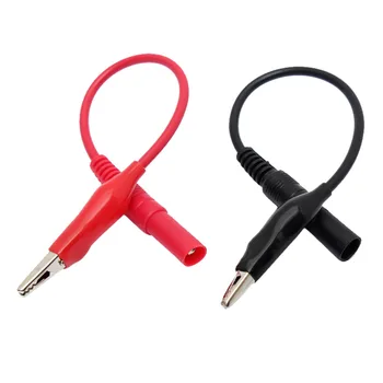 

2pcs MultiMeter Test Lead & Alligator Crocodile Clip Electrical Clamp For Meter Testing Probe Red+Black