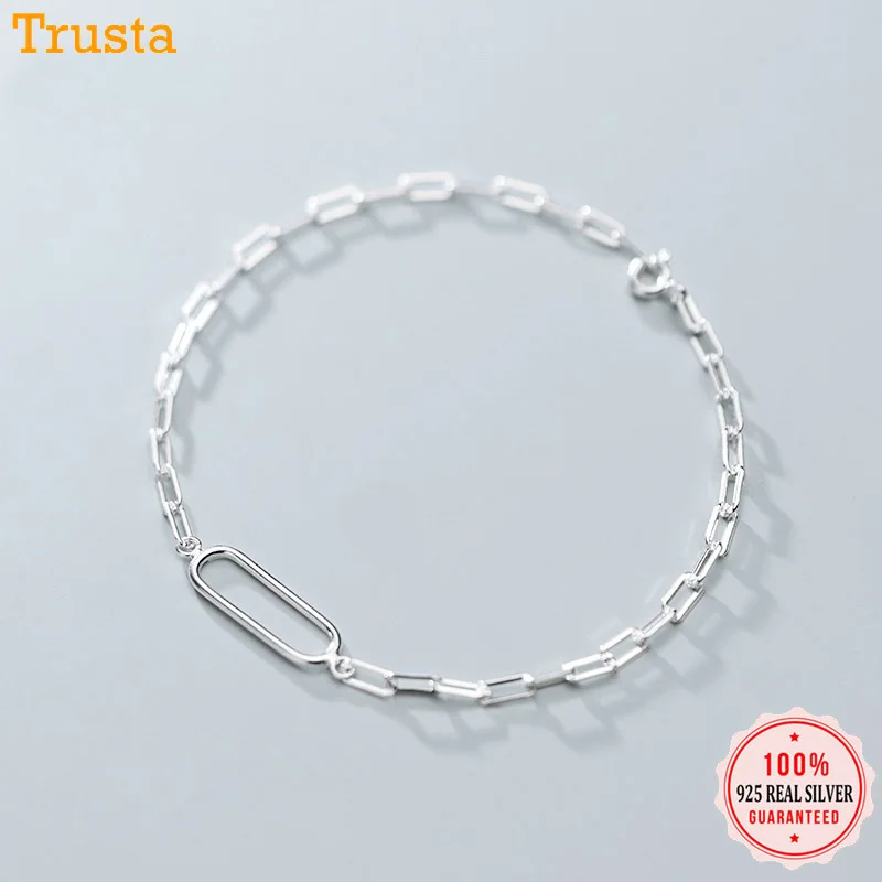 Trustdavis минималистичный браслет-цепочка из стерлингового серебра 925 пробы с