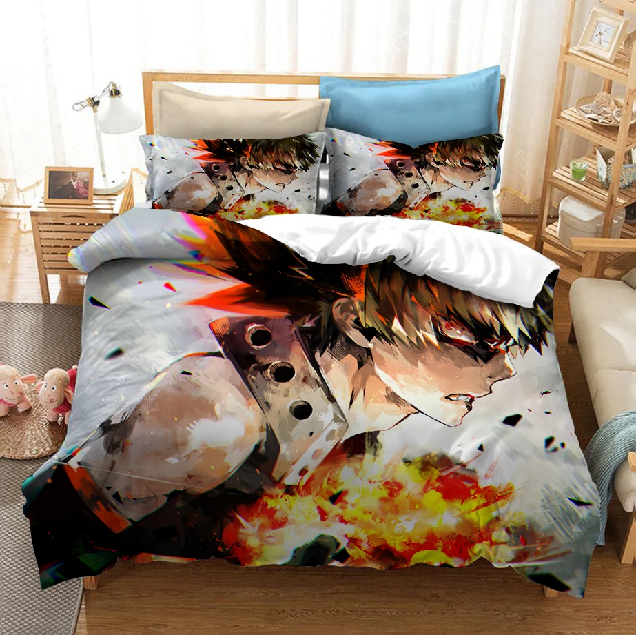 Japan Anime My Hero Academia 3D Printed Bedding Set Duvet Covers Pillowcases Comforter Bedding Set Bedclothes Bed Linen 02