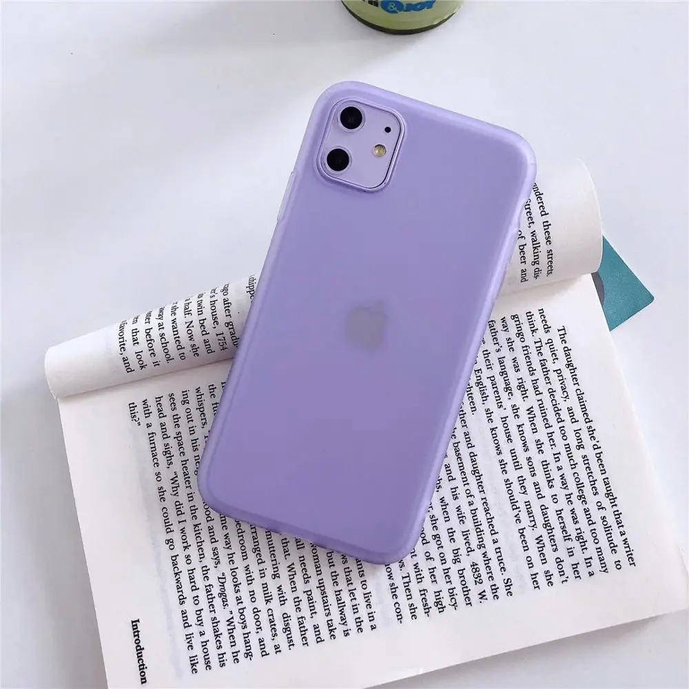 Purple Жидкая эмульсия мягкий силиконовый матовый чехол для телефона для iPhone 7 6S 8 Plus X XR 11 Pro XS Max прозрачный чехол - Цвет: Purple