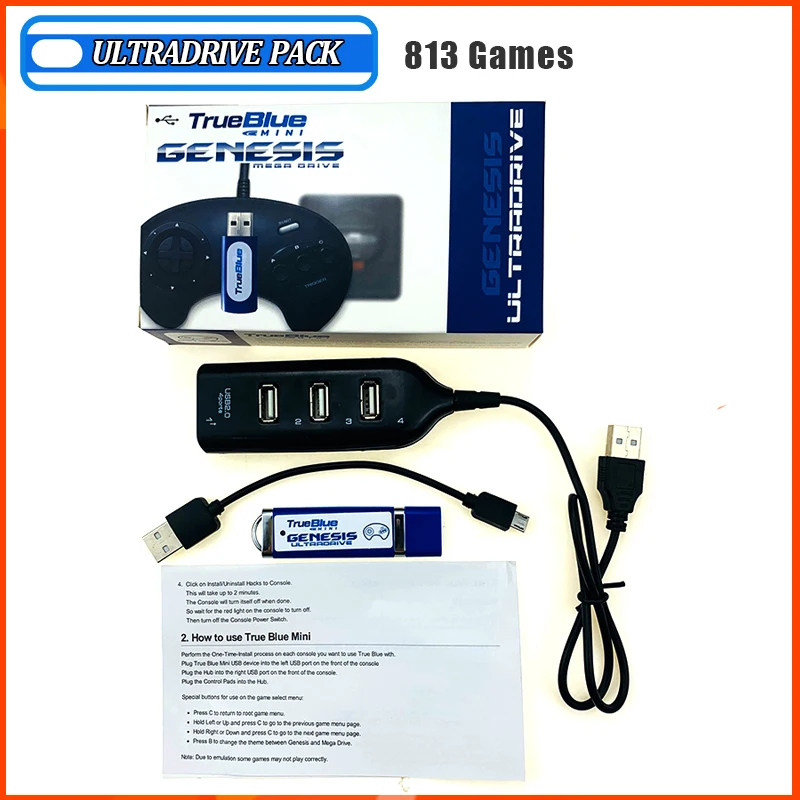813 игр настоящий синий мини Ultradrive для Genesis/для MegaDrive Mini 2019 Новое поступление 2 х