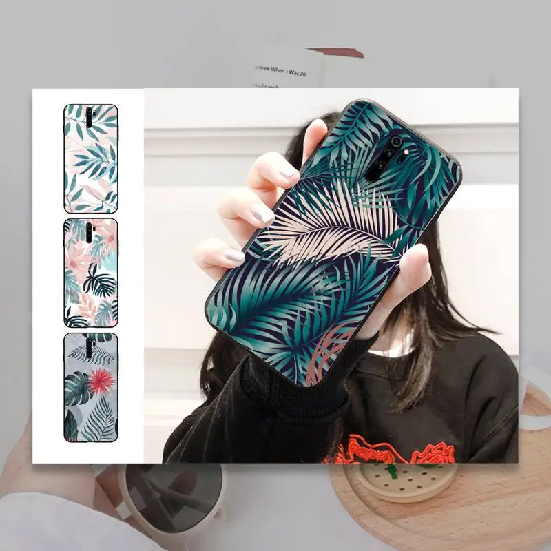 Чехол для телефона изумрудный с зелеными листьями redmi 7/7A/S2/8/8Lite/10/10Lite/5Plus/Note6/6Pro/9