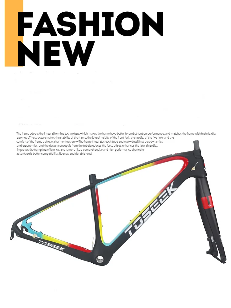Discount Toseek MTB Mountain Bike Frame 26 27.5er * 15 17 19 inch Full carbon Suspension T800 high carbon fiber Bicycle Frame parts 14