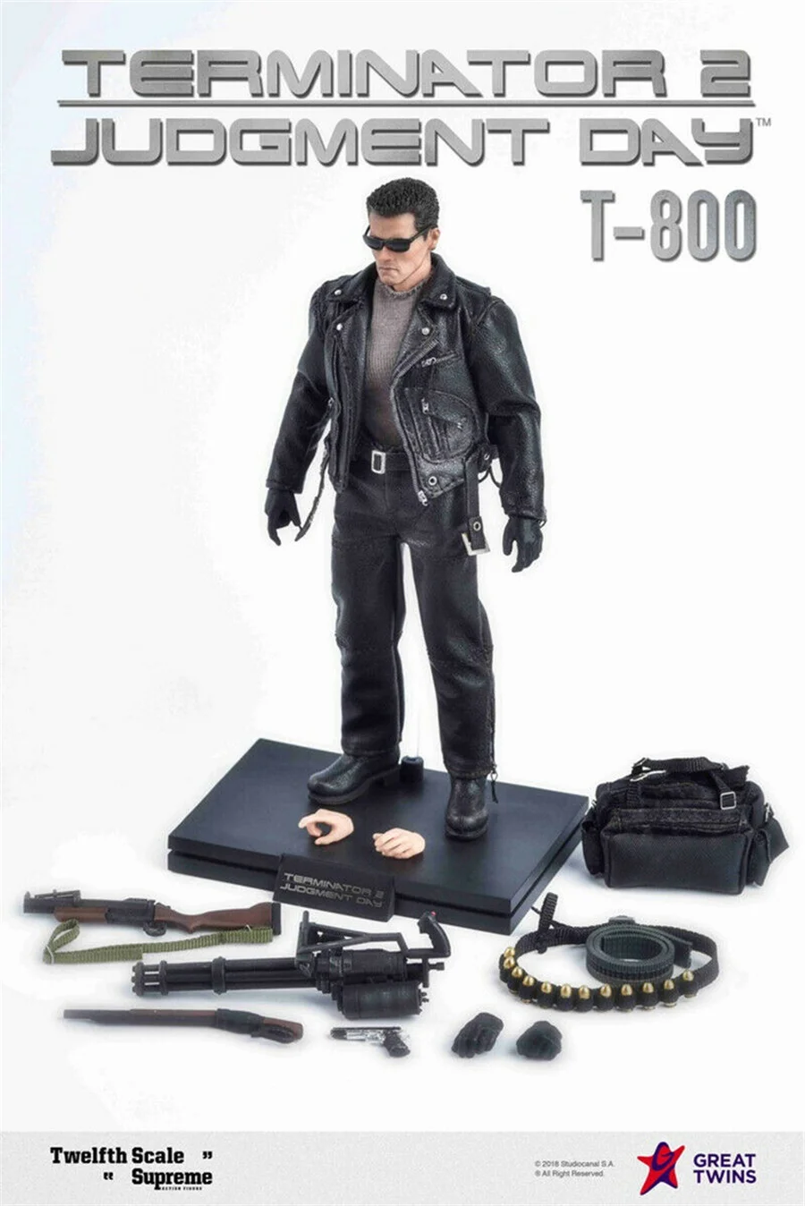1-12 Arnold Schwarzenegger Action Figure Terminator 2 Judgenent Day T800 GREAT TWINS Collection