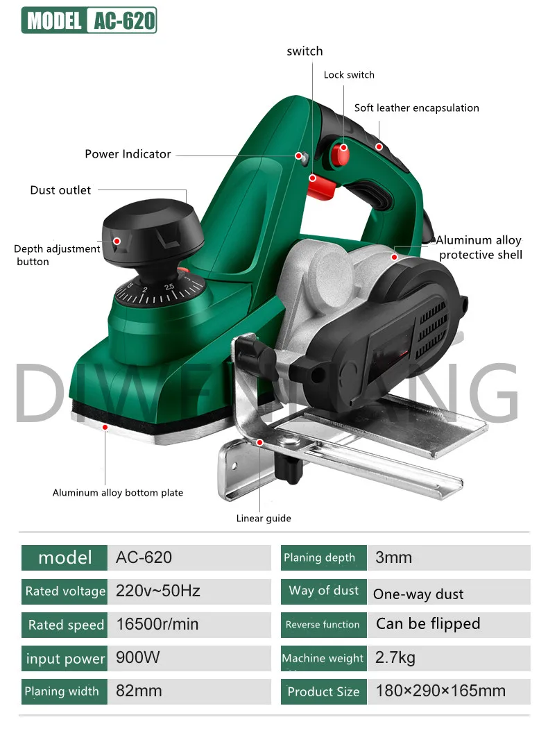 Portable Electric Power Handheld Planer 