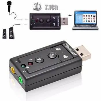 

2020 New External USB Sound Card Adapter Audio 5.1 Virtual 3D USB To 3.5mm Microphone Speaker Headphone Interface For Laptop PC