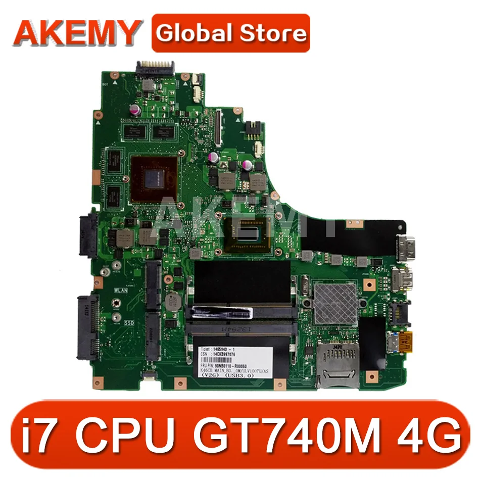 Akemy K46CB Материнская плата ноутбука для ASUS A46C S46C E46C K46CM материнская i7 CPU GT740M-4GB |